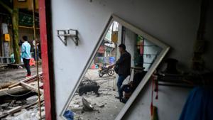 Four districts from Haryana, along with Delhi and parts of Uttar Pradesh, will participate in an interstate mock drill on earthquakes to sensitise government departments and people about measures to be taken during a natural calamity.(AFP (Representative image)) Four districts from Haryana, along with Delhi and parts of Uttar Pradesh, will participate in an interstate mock drill on earthquakes to sensitise government departments and people about measures to be taken during a natural calamity.(AFP (Representative image))