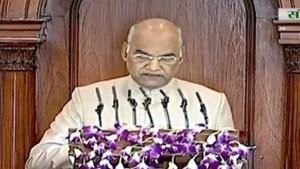 President Ram Nath Kovind unequivocally relayed PM Narendra Modi government’s commitment to implement the Natonal Register of Citizens.(Twitter/ANI) President Ram Nath Kovind unequivocally relayed PM Narendra Modi government’s commitment to implement the Natonal Register of Citizens.(Twitter/ANI)