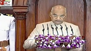 President Ram Nath Kovind addresses join session of Parliament on Thursday.(ANI) President Ram Nath Kovind addresses join session of Parliament on Thursday.(ANI)