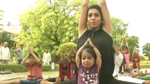 <p>World's tiniest woman Jyoti Amge on Thursday practiced yoga in Nagpur ahead of the International Yoga Day. She was accompanied by a trainer and a group of children. Born on December 16, 1993, Jyoti Amge is 2 feet, 1 inch tall. She is the world's smallest living woman according to the Guinness Book of World Records.</p>