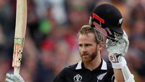Kane Williamson celebrates after going past the three-figure mark.(Action Images via Reuters) Kane Williamson celebrates after going past the three-figure mark.(Action Images via Reuters)
