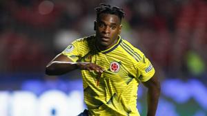 Colombia's Duvan Zapata celebrates after scoring against Qatar during their Copa America football tournament group match at the Cicero Pompeu de Toledo Stadium, also known as Morumbi, in Sao Paulo, Brazil, on June 19, 2019.(AFP) Colombia's Duvan Zapata celebrates after scoring against Qatar during their Copa America football tournament group match at the Cicero Pompeu de Toledo Stadium, also known as Morumbi, in Sao Paulo, Brazil, on June 19, 2019.(AFP)