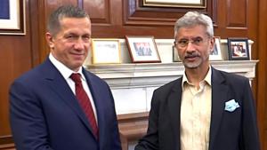 Russian deputy prime minister Yury Trutnev met external affairs minister S Jaishankar on Wednesday to prepare the grounds for PM Narendra Modi’s visit to Vladivostok in August to attend the Eastern Economic Forum as the chief guest.(ANI Photo) Russian deputy prime minister Yury Trutnev met external affairs minister S Jaishankar on Wednesday to prepare the grounds for PM Narendra Modi’s visit to Vladivostok in August to attend the Eastern Economic Forum as the chief guest.(ANI Photo)