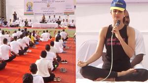 <p>Bollywood actor Shilpa Shetty on Friday celebrated International Yoga Day with CISF, CRPF, NCC cadets. Hundreds of people participated in the event organised at the Gateway of India in Mumbai. Earlier in the day, Prime Minister Narendra Modi led a mega yoga event in Jharkhand's Ranchi. June 21 is marked as the International Yoga Day and celebrated worldwide.</p>