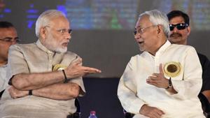 PM Modi with Bihar CM Nitish Kumar during 'Satyagrah Se Swachhagrah' programme in Motihari in Bihar. JD (U)’s stance doesn’t pose a threat to the passing of the bill in Lok Sabha since the BJP has majority on its own but it will have an impact in the Rajya Sabha(PTI file photo) PM Modi with Bihar CM Nitish Kumar during 'Satyagrah Se Swachhagrah' programme in Motihari in Bihar. JD (U)’s stance doesn’t pose a threat to the passing of the bill in Lok Sabha since the BJP has majority on its own but it will have an impact in the Rajya Sabha(PTI file photo)