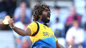 Sri Lanka's Lasith Malinga celebrates taking the wicket.(AFP) Sri Lanka's Lasith Malinga celebrates taking the wicket.(AFP)