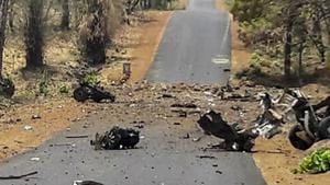 The convoy was headed to Dadpur village, where some vehicles were torched the previous night.(PTI) The convoy was headed to Dadpur village, where some vehicles were torched the previous night.(PTI)