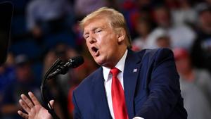 US President Donald Trump speaks during a rally at the Amway Center in Orlando, Florida to officially launch his 2020 campaign on June 18, 2019. (Photo by MANDEL NGAN / AFP)(AFP) US President Donald Trump speaks during a rally at the Amway Center in Orlando, Florida to officially launch his 2020 campaign on June 18, 2019. (Photo by MANDEL NGAN / AFP)(AFP)