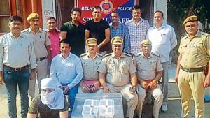 Delhi Police on Sunday arrested a man for the murder of visually impaired music teacher and his wife in Uttam Nagar.(HT Photo) Delhi Police on Sunday arrested a man for the murder of visually impaired music teacher and his wife in Uttam Nagar.(HT Photo)