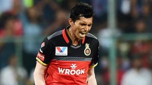 Navdeep Saini celebrate after taking wicket of David Miller.(PTI) Navdeep Saini celebrate after taking wicket of David Miller.(PTI)