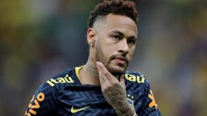 Brazil’s Neymar during the warm up.(REUTERS) Brazil’s Neymar during the warm up.(REUTERS)