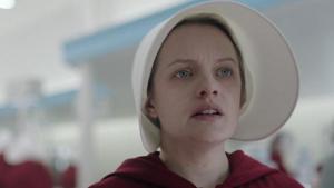 Elizabeth Moss in a scene from The Handmaid’s Tale Season 3. Elizabeth Moss in a scene from The Handmaid’s Tale Season 3.