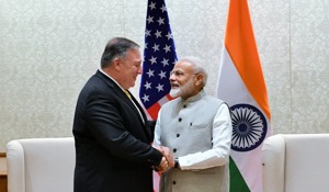 US Secretary of State Mike Pompeo hailed PM Narendra Modi’s “wonderful” re-election. (Twitter/ Raveesh Kumar) US Secretary of State Mike Pompeo hailed PM Narendra Modi’s “wonderful” re-election. (Twitter/ Raveesh Kumar)