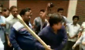 Akash Vijayvargiya was arrested on Wednesday for assaulting Dhirendra Bais, a municipal agency officer, with a cricket bat. (Photo ANI) Akash Vijayvargiya was arrested on Wednesday for assaulting Dhirendra Bais, a municipal agency officer, with a cricket bat. (Photo ANI)