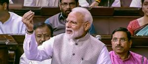 Prime Minister Narendra Modi’s first major speech in the 17th Lok Sabha revealed both his political and governance approach, and the legacy he is focused on creating in this term in office(PTI) Prime Minister Narendra Modi’s first major speech in the 17th Lok Sabha revealed both his political and governance approach, and the legacy he is focused on creating in this term in office(PTI)