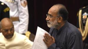 Alphons, who was a minister in the first term of the BJP government but was not made a minister in Modi-2.0 government, targeted the Congress saying if it wants to live in a make- believe world, history will write it off.(Arvind Yadav/HT PHOTO) Alphons, who was a minister in the first term of the BJP government but was not made a minister in Modi-2.0 government, targeted the Congress saying if it wants to live in a make- believe world, history will write it off.(Arvind Yadav/HT PHOTO)