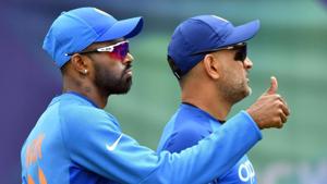 File image of MS Dhoni, Hardik Pandya(AFP) File image of MS Dhoni, Hardik Pandya(AFP)