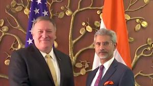 External Affairs Minister S Jaishankar meets United States secretary of state Mike Pompeo in New Delhi on Wednesday.(ANI Photo) External Affairs Minister S Jaishankar meets United States secretary of state Mike Pompeo in New Delhi on Wednesday.(ANI Photo)