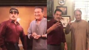 Salman Khan introduces Chulbul Panday’s father in Dabangg 3.(Twitter) Salman Khan introduces Chulbul Panday’s father in Dabangg 3.(Twitter)