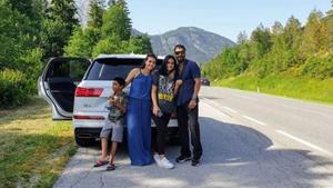 Kajol shared a picture with her family from her vacation .