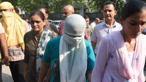 The arrested couple — Preeti Sehrawat and Manoj Bhatt — murdered Vishnu Mathur (79) and his wife Shashi Mathur (75) because they suffered losses in business ventures and urgently needed money. (Sanchit Khanna/HT PHOTO) The arrested couple — Preeti Sehrawat and Manoj Bhatt — murdered Vishnu Mathur (79) and his wife Shashi Mathur (75) because they suffered losses in business ventures and urgently needed money. (Sanchit Khanna/HT PHOTO)