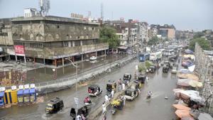 The condition of majority of the roads in Amritsar is poor. Waterlogging during the rainy season makes things worse for commuters.(Sameer Sehgal) The condition of majority of the roads in Amritsar is poor. Waterlogging during the rainy season makes things worse for commuters.(Sameer Sehgal)