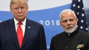 Earlier Trump tweeted that he looked forward to meeting Indian Prime Minister Narendra Modi at the G20 summit in Japan, but said that for years India had put “very high tariffs against the US.”(AFP File Photo) Earlier Trump tweeted that he looked forward to meeting Indian Prime Minister Narendra Modi at the G20 summit in Japan, but said that for years India had put “very high tariffs against the US.”(AFP File Photo)