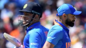 India's captain Virat Kohli (R) and India's Mahendra Singh Dhoni run between wickets.(AFP) India's captain Virat Kohli (R) and India's Mahendra Singh Dhoni run between wickets.(AFP)