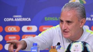 Brazil's coach Tite gestures as he speaks during a press conference in Porto Alegre, Brazil, on June 26, 2019, on the eve of the Copa America quarterfinal football match against Paraguay. (Photo by Luis Acosta / AFP)(AFP) Brazil's coach Tite gestures as he speaks during a press conference in Porto Alegre, Brazil, on June 26, 2019, on the eve of the Copa America quarterfinal football match against Paraguay. (Photo by Luis Acosta / AFP)(AFP)