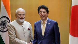 PM Modi started his G20 visit with wide-ranging discussions on bilateral matters with ‘old friend’ Japanese PM Shinzo Abe.(REUTERS) PM Modi started his G20 visit with wide-ranging discussions on bilateral matters with ‘old friend’ Japanese PM Shinzo Abe.(REUTERS)