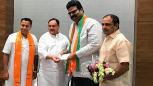 A day earlier,Telugu Desam Party spokesperson Lanka Dinakar joined the Bharatiya Janata Party in the presence of working president JP Nadda at the BJP headquarters in New Delhi.(ANI PHOTO) A day earlier,Telugu Desam Party spokesperson Lanka Dinakar joined the Bharatiya Janata Party in the presence of working president JP Nadda at the BJP headquarters in New Delhi.(ANI PHOTO)