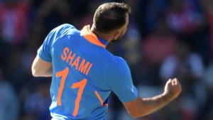 India's Mohammed Shami celebrates the wicket of West Indies' Shimron Hetmyer.(AFP) India's Mohammed Shami celebrates the wicket of West Indies' Shimron Hetmyer.(AFP)