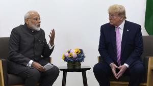 US President Donald Trump meets with Indian Prime Minister Narendra Modi during a meeting on the sidelines of the G-20 summit in Osaka, Japan(AP) US President Donald Trump meets with Indian Prime Minister Narendra Modi during a meeting on the sidelines of the G-20 summit in Osaka, Japan(AP)