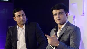 Former India cricketers Sourav Ganguly and VVS Laxman were divided while talking about MS Dhoni’s slow batting in the World Cup(LightRocket via Getty Images) Former India cricketers Sourav Ganguly and VVS Laxman were divided while talking about MS Dhoni’s slow batting in the World Cup(LightRocket via Getty Images)