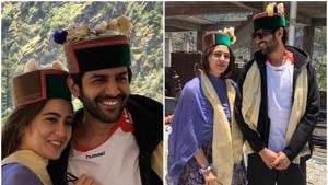 Sara Ali Khan and Kartik Aaryan during the shoot of their new film Love Aaj Kal 2 in Himachal Pradesh.(Instagram) Sara Ali Khan and Kartik Aaryan during the shoot of their new film Love Aaj Kal 2 in Himachal Pradesh.(Instagram)