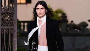 A model presents a creation during the presentation of French luxury fashion house Givenchy's new menswear collection, as Guest Designer of the Pitti Immagine Uomo fashion event on June 12, 2019 at Villa Palmieri in Fiesole, near Florence, Tuscany. (Photo by Miguel MEDINA / AFP)(AFP) A model presents a creation during the presentation of French luxury fashion house Givenchy's new menswear collection, as Guest Designer of the Pitti Immagine Uomo fashion event on June 12, 2019 at Villa Palmieri in Fiesole, near Florence, Tuscany. (Photo by Miguel MEDINA / AFP)(AFP)