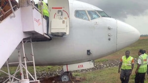 Tailwind and wet runway with inadequate braking action were reported to be the reasons behind the incident, it said. All passengers and crew are safe, and they were deplaned, it said(HT Photo) Tailwind and wet runway with inadequate braking action were reported to be the reasons behind the incident, it said. All passengers and crew are safe, and they were deplaned, it said(HT Photo)