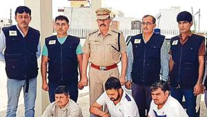 The Special Task Force (STF) of the Haryana Police arrested three more gang members of the Pawan Boria gang. (HT Photo)