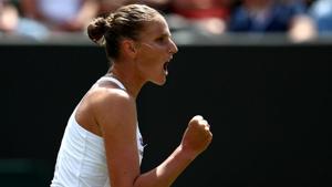 Czech Republic's Karolina Pliskova reacts during her first round match .(REUTERS)