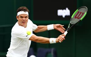 Canada's Milos Raonic in action during his first round match against India's Prajnesh Gunneswaran(REUTERS) Canada's Milos Raonic in action during his first round match against India's Prajnesh Gunneswaran(REUTERS)