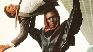 Grace Jones in a still from A View to a Kill. Grace Jones in a still from A View to a Kill.