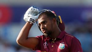 West Indies' Nicholas Pooran reacts after losing his wicket(Action Images via Reuters) West Indies' Nicholas Pooran reacts after losing his wicket(Action Images via Reuters)