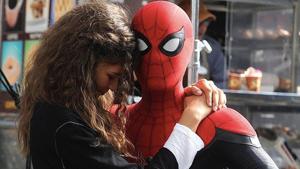 Zendaya and Tom Holland as Mary Jane and Peter Parker in Spider-Man: Far From Home. Zendaya and Tom Holland as Mary Jane and Peter Parker in Spider-Man: Far From Home.