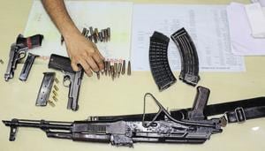 According to a police officer, at least six assailants armed with AK-47 assault rifles surrounded two vehicles in which Rai and six of his associates were travelling and sprayed them with bullets in broad daylight.(HT File / Photo used for representational purpose only) According to a police officer, at least six assailants armed with AK-47 assault rifles surrounded two vehicles in which Rai and six of his associates were travelling and sprayed them with bullets in broad daylight.(HT File / Photo used for representational purpose only)