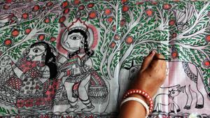Madhubani painting of Bihar(AFP) Madhubani painting of Bihar(AFP)