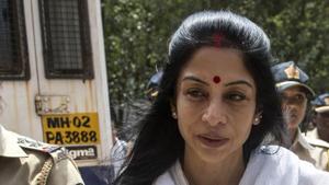 Mukerjea was earlier produced before special CBI judge Anurag Sain after being brought from Mumbai’s Byculla Jail on May 23 where she recorded the statement and confirmed she was doing it voluntarily.(Satish Bate/HT Photo) Mukerjea was earlier produced before special CBI judge Anurag Sain after being brought from Mumbai’s Byculla Jail on May 23 where she recorded the statement and confirmed she was doing it voluntarily.(Satish Bate/HT Photo)