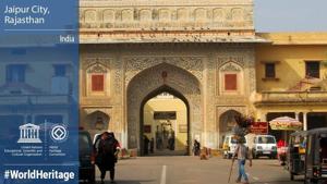 The Walled City of Jaipur, known for its iconic architectural legacy and vibrant culture, Saturday made its entry into the UNESCO World Heritage Site list.(UNESCO/Twitter) The Walled City of Jaipur, known for its iconic architectural legacy and vibrant culture, Saturday made its entry into the UNESCO World Heritage Site list.(UNESCO/Twitter)