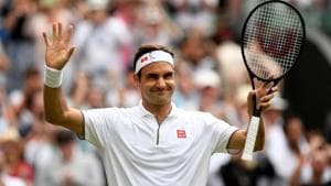 Switzerland's Roger Federer celebrates winning his third round match against France's Lucas Pouille.(REUTERS) Switzerland's Roger Federer celebrates winning his third round match against France's Lucas Pouille.(REUTERS)