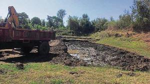 The three acre area in Vasai, Palghar district, where mangroves have been destroyed.(HT Photo) The three acre area in Vasai, Palghar district, where mangroves have been destroyed.(HT Photo)