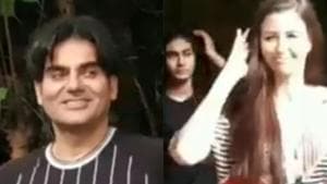 Arbaaz Khan, son Arhaan and girlfriend Giorgia Andriani spotted in Mumbai. Arbaaz Khan, son Arhaan and girlfriend Giorgia Andriani spotted in Mumbai.